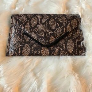Bcbg generation snakeskin clutch